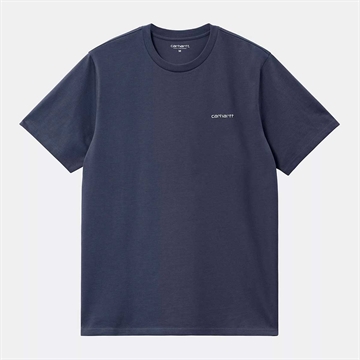 Carhartt WIP T-shirt Script Embroidery s/s Air Force Blue / White